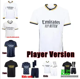 2023 2024 Real Madryt Bellingham Vini Jr koszulki piłkarskie Mbappe TChouameni Football Shirt 23 24 24 24 Camavinga Modric Valverde Camisetas Men Kit Kit Minforms Fan Player