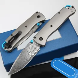 2Models 535/535-Ti Bugout Folding Knife 3.24 "Damascus Plain Blade TC4 Handtag utomhus campingjaktficka 535-bk4 knivar