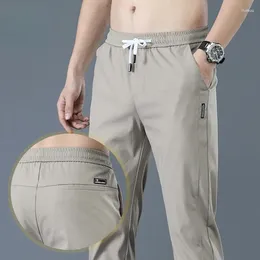 Men's Pants Brand Spring Summer Casual Slim Pant Straight Thin Trousers Male Fashion Stretch Khaki Jogging 28-38