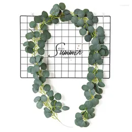 Decorative Flowers Artificial Eucalyptus Garland Leaves Greenery Wreath Vines For Home Wedding Party Table Bedroom Wall Decoration