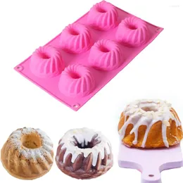 Stampi da forno 6 cavità a forma di turbinio in silicone chiffon stampo per torta forma budino fondente gelatina cioccolato mousse stampo strumenti per pasticceria