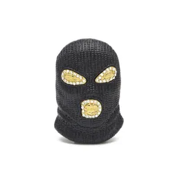 Ожерелья с подвесками в стиле хип-хоп Csgo, мужское ожерелье в стиле панк с золотым покрытием, черная маска, подвеска на голову, высокое качество, Прямая доставка, ювелирная ручка Dhh9D