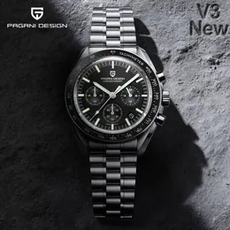 Pagani Design męskie zegarki Top luksusowy kwarc zegarek dla mężczyzn Auto Data prędkość chronograf ar Sapphire Mirror WIDZIENIE 240202