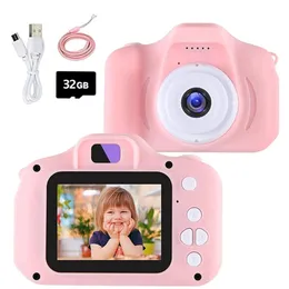 Mini Kid Camera Digital Toys for Girls Boys 1080p HD Screen Music Playback Gaming 2 -calowy prezent urodzinowy dzieci 240131
