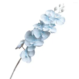 Decorative Flowers Artificial Fake Silk Flower 9 Heads DIY Phalaenopsis Butterfly Orchid For Home Garden Desktop