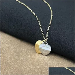 Colares Pingente de Cristal Jóias Colar de Ouro Sier Cadeia Personalizada Mulheres Cubanas Encantos Homens Moissanite Banhado Cromo Coração Correntes Wome Dhddy