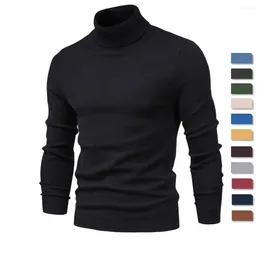 Männer Pullover 2024 Winter Männer Rollkragenpullover Casual Einfarbig Warme Pullover Hohe Qualität Schlank Hals Langarm