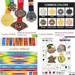 Dekorative Objekte Figuren Gold Sier Bronze Metall Sport Trophäe Medaille Blanko Zinklegierung 3D Marathonlauf Benutzerdefinierte Medaillen und Trophäe Dhunu