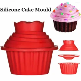 Baking Moulds 3Pcs/Set Dishwasher Safe Giant Cupcake Mold Non-Stick Big Top Cake Silicone Mould DIY Idea For Easy Decorating Bake Tools