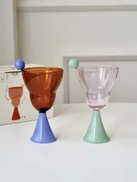 نظارات النبيذ تصميم السكر فاصوليا كأس الزجاج ماء الحلوى الشمبانيا هدية الفقاعة كوب كوب الزجاج لشرب الكوكتيل