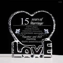 Party Favor Favor 15th/20th Anniversary Gift za jej K9 Crystal Love Heart Serce Sculpture Peepsake Difts Żona