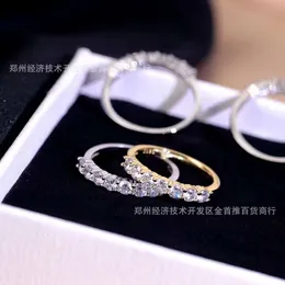 Designer Tiffanyjewelry Tiffanybracelet T Family 925 Sterling Silver Half Row Diamond High Carbon Diamond Male Female Par Ring Par Ring