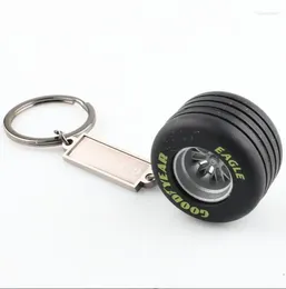 Nyckelringar för Renault KeyChain Wheel 1PC Metal Tire Car Hub Key Chain Model Jewelry F1 Fans