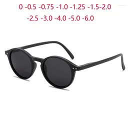 Sonnenbrille TR90 Damen rund kurzsichtig mit Dioptrien UV400 blendfrei verschreibungspflichtige Sonnenbrille für 0 -0,5 -0,75 bis -6,0