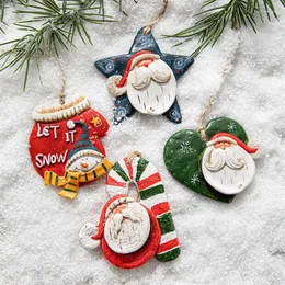 Decorazioni natalizie 2024 Navidad Resina Babbo Natale Ciondolo Ornamenti per l'albero per il regalo dell'anno domestico