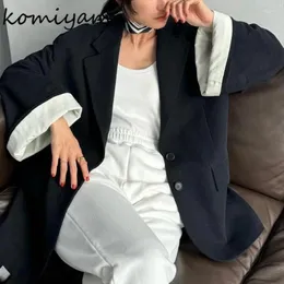 Kadınlar Suits Japonya Takım Köpe Dış Çarşamuklar Uzun Kollu Abrigo Mujer Tek Kesin Kelime Blazer Gevşek Kadın Ceketleri 2024 Bahar Ropa