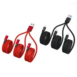 In 1 Multiple Charge Cord USB To Dual Type C Micro Connector Fast Charging Cable For Cell Phones Tablets And More