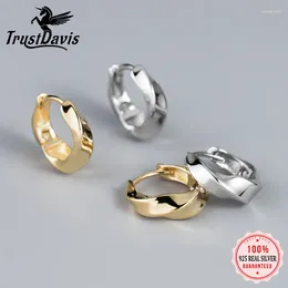Серьги-кольца TrustDavis для девочек, стерлинговое серебро 925 пробы, для женщин, вечерние, юбилейные, ювелирные изделия S925, DS4258