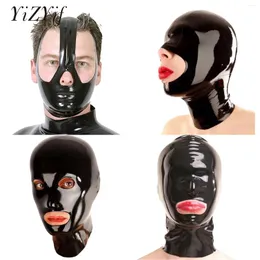 Partyzubehör Unisex Latexmaske Sexy Rollenspiel Glänzendes Gummi Offene Augen und Mund Kopfbedeckung Vollgesichtshaube für Cosplay-Kostümmasken