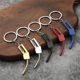 Keychains Simple Car Metal Oil Gun Keychain Women Men Creative Nozzle Digital Fuel Gasoline Refueling Gift Key Holder