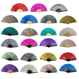 Decorative Figurines Vintage Chinese Folding Fan PVC Taichi Kung-Fu Hand Fans Wedding Party Decoration Women Girl Performances Dance Drop