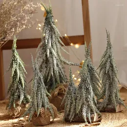 Christmas Decorations Mini Tree Artificial Snow Simulation Frost Pine Desktop Decorative Supply Ornaments Decoration Gift