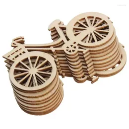 Party Decoration 10pcs Wooden Bike Cutout Veneers Slices DIY Crafting Ornament Theme Wedd