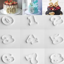 Moldes de cozimento Grande Número Digital 0 a 8 Molde de Bolo Dos Desenhos Animados Fondant Fosco Corte de Biscoito Morrer Ferramentas de Decoração Biscoito