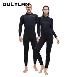 ملابس السباحة للسيدات أوليلان الرجال بذلة 5 ملم نيوبرين الطويل الأكمام الرطبة في الماء البارد كامل الجسم لغوص الغطس الأمواج السباحة
