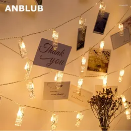 سلاسل anblub 1.5m 2M 3M PO حامل مقطع LED أضواء سلسلة لعيد الميلاد حفل زفاف المنزل الزحف البطارية الجنية