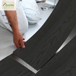 Funlife 20/300 cm adesivo per pavimenti in legno nero giapponese adesivo da parete impermeabile per bagno cucina decorazioni per la casa 240123