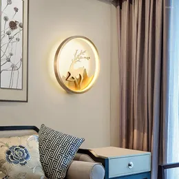 Настенный светильник, медный, в скандинавском стиле, для входа в спальню, люкс, простой, прикроватный, современный, для гостиной, фон, креативный