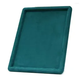 Jewelry Pouches Green Tray Showcase Display Stackable Necklace Bracelet Ring Plate