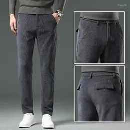 Мужские брюки 2024, мужская брендовая одежда, осенне-зимние мужские повседневные облегающие рабочие толстые теплые брюки, мужские брюки Hombre