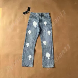 Chromees Hearts Designer Jeans Chromees Hearts Jeans Denim Chromes Ch Sanskrit Washed Into Straight Jean Hearts Splashink Loose Crucif 9173