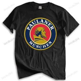 Erkek Tişörtleri Pamuk Tshirt Erkek Mürettebat Boyun Paulaner Munchen Alman Bira İçecek Alkol Gömlek Unisex Teeshirt Euro Boyut