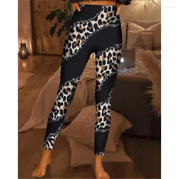 Calças femininas divasily 2024 moda leopardo impressão cintura alta velo forrado leggings mulheres casuais skinny bottoms