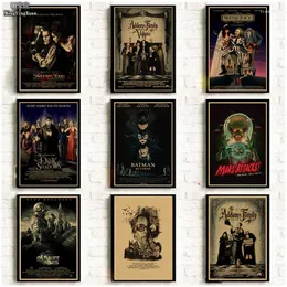 Resimler Klasik Tim Burton Film Koleksiyonu Poster Filmler Retro Kraft Paper Baskılar Duvar Sanat Çıkartma Resim Ev Odası Dekor Hediyesi