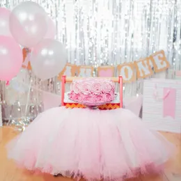 Party Decoration 1pcs Tutu Table kjol tyll högstol kjolar för 1: a födelsedag baby shower leveranser