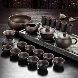 مجموعات Taupزات Yixing شاي الرمال الأرجواني مجموعة سوداء/أحمر السيراميك Kung Fu Teapot Teacup Gaiwan Tureen Cenemony