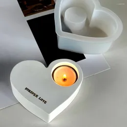 Strumenti artigianali a forma di cuore candeliere in gesso stampo in silicone portacandele cemento cemento fai da te fatto a mano stampo in resina decorazione della casa