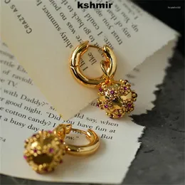 Dangle Earrings Kshmir 2024 Novel Design Simple Punk Stacked Retro Floral Hydlangeaペンダントジュエリーギフト