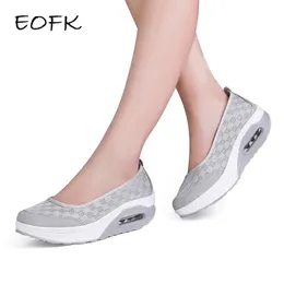 EOFK Summer Autumn Women Platform Flats Loafers Casual Sneakers Air Cushion Comfort Plain Slipon Lady Boat Shoes 240123