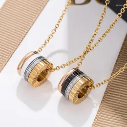 Hängen Högkvalitativ 925 Sterling Silver Rotary Gear Pendant Women's Necklace Party Fashion Luxury Brand Jewelry