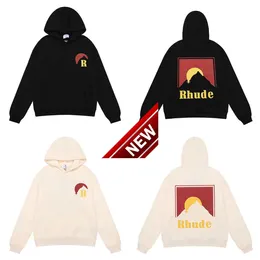 Los Angeles Xiaozhongchao Marke Sunrise Printing Terry Loose Hoodie Pullover Herren und Damen Unterwolle