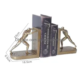 Artes e artesanato Nordic simples estudo criativo sala de estar armário de vinho decoração ornamentos esportes pessoas bookends confiar em livros 2104 dha3t