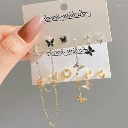 Dangle Earrings 2024 Trendy Silver Color Butterfly Heart Drop Set For Women Girls Simple Creative Star Cross Jewelry Gifts