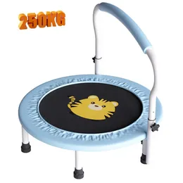 40 Foldable Kids Trampoline with Armrest Adult Indoor Fitness Jumping Bearing 250KG Kid Sport Entertainment Toy Gift 240127