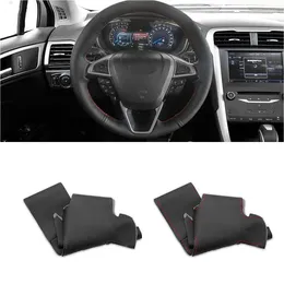 Coprivolante per Ford Mondeo Fusion 2013-2024 EDGE 2024 Trecce sulla copertura auto Trim in pelle microfibra traforata