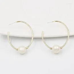 Kolczyki stadninowe w stylu Korea Trendy słodkowodne naturel Pearl for Women Fashion Jewelry Akcesoria